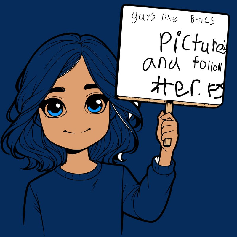 realistic girl holding up a sign