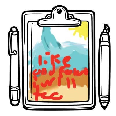 blank clip board with pen