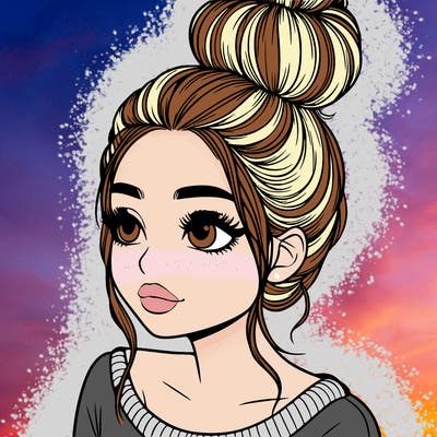 realistic girl with bun