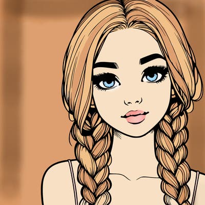 realistic girl with braids