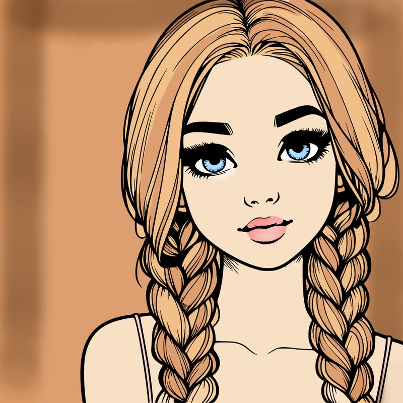 realistic girl with braids