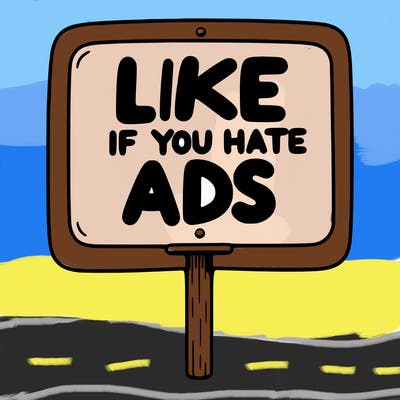 a sign that says like if you hate ads