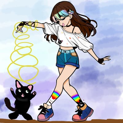 realistic girl danceing