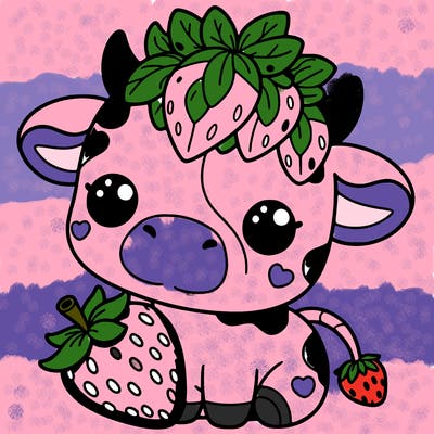 cute strawberry cow