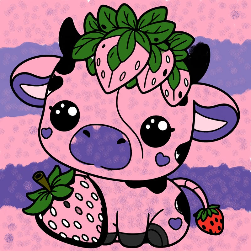 cute strawberry cow
