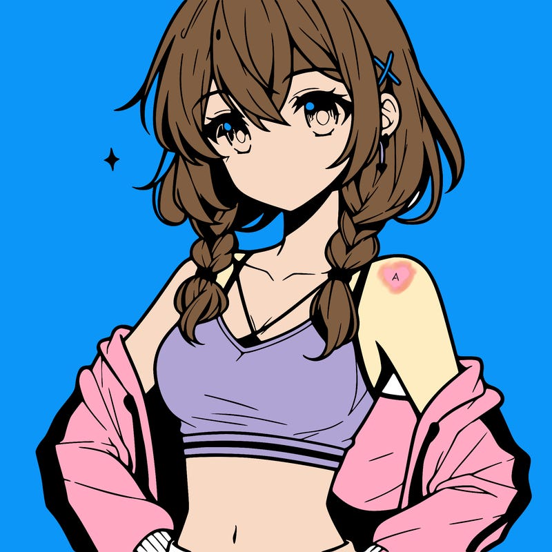 anime girl wearing crop top