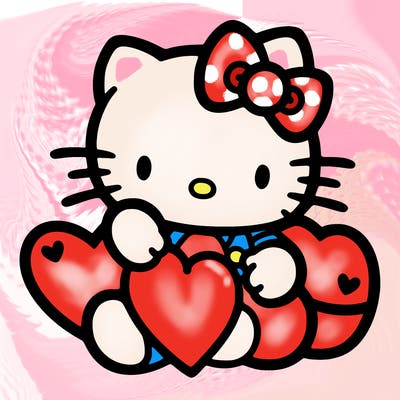 hello kitty with an heart