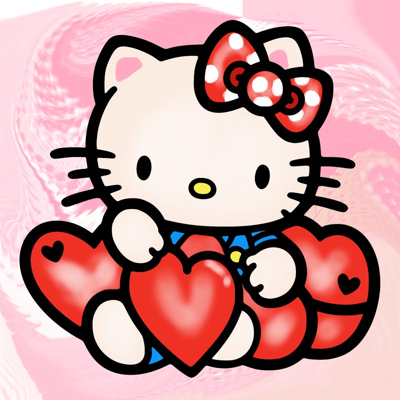 hello kitty with an heart