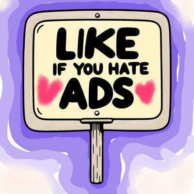 a sign that says like if you hate ads