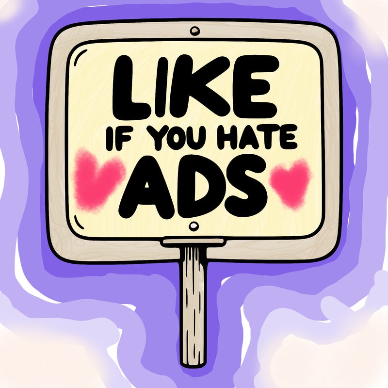 a sign that says like if you hate ads