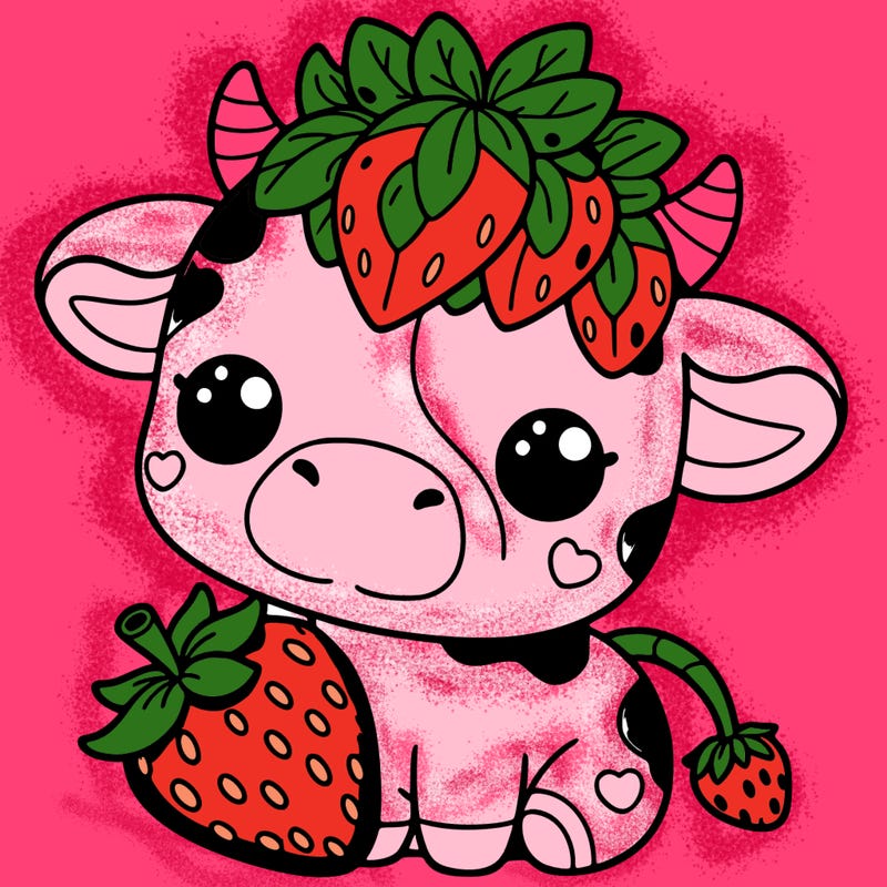 cute strawberry cow
