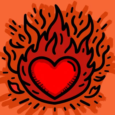heart is on fire