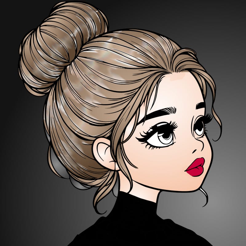 realistic girl with bun