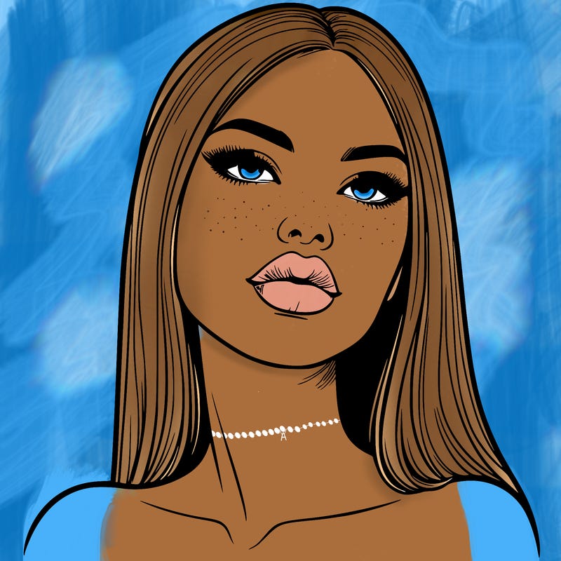 realistic woman with full lips