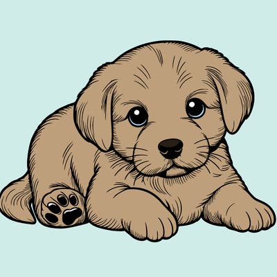 a cute realistic puppy