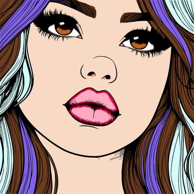 really realistic girl with lips