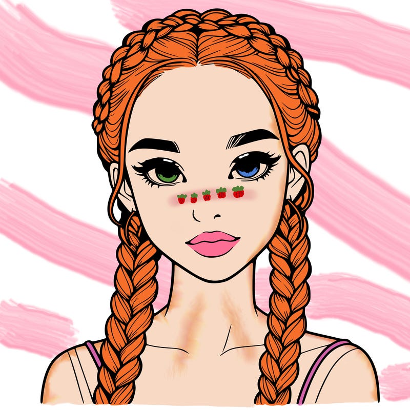 realistic girl with braids