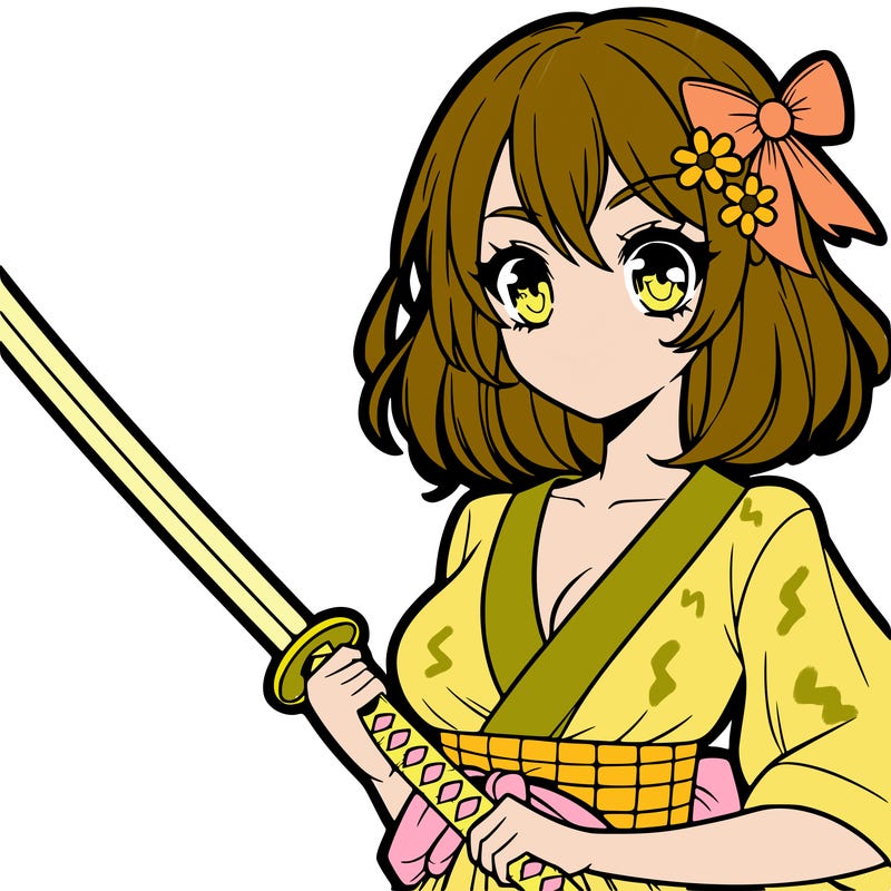 a pretty girl with a katana