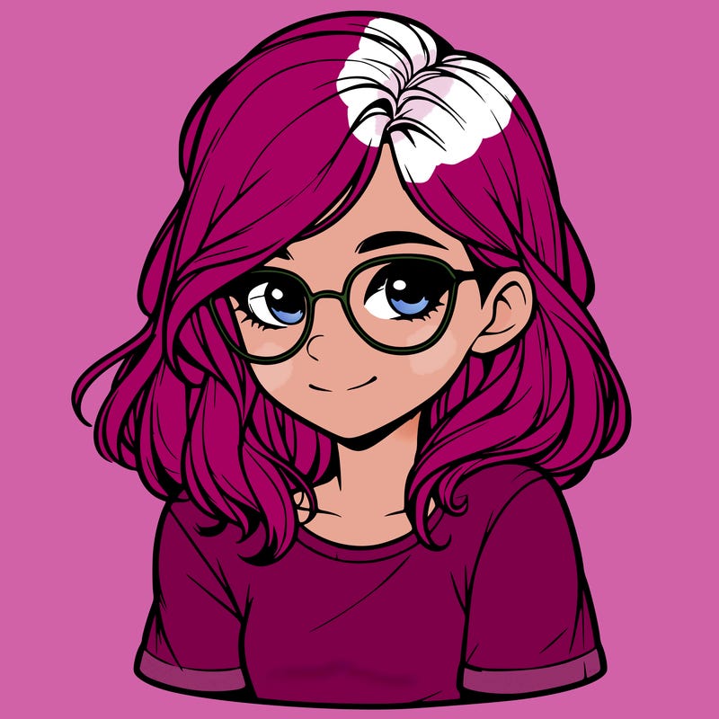 realistic girl with glasses