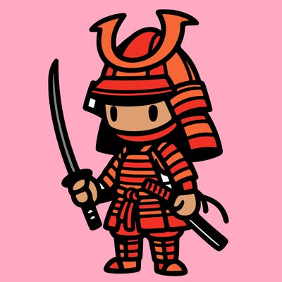 samurai in simple japanese armor