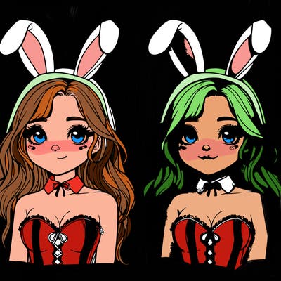 realistic girl in bunny costume