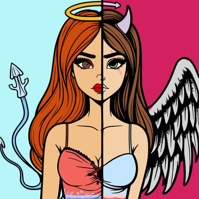 devil vs angel realistic girl