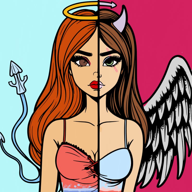 devil vs angel realistic girl