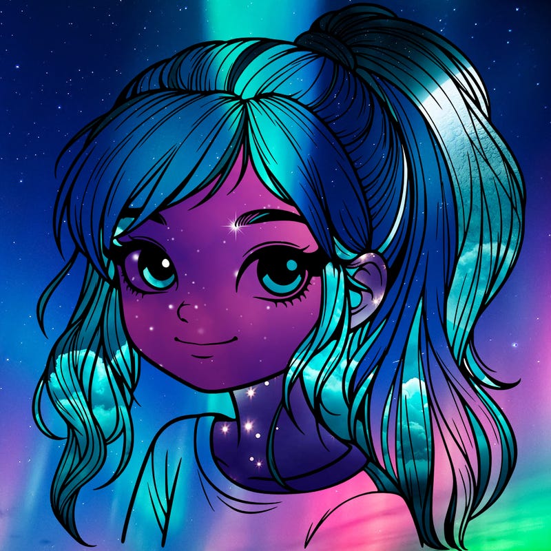 realistic girl with ponytail