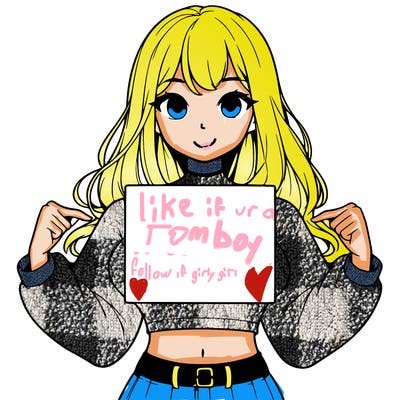 girl holding a blank sign in a long sleeve crop top