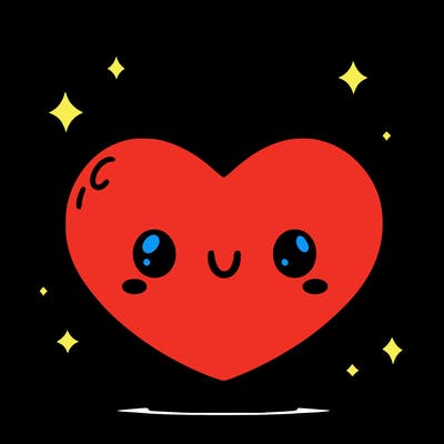 a blank heart cute