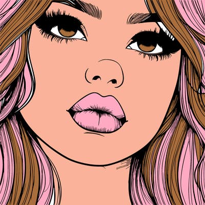 really realistic girl with lips