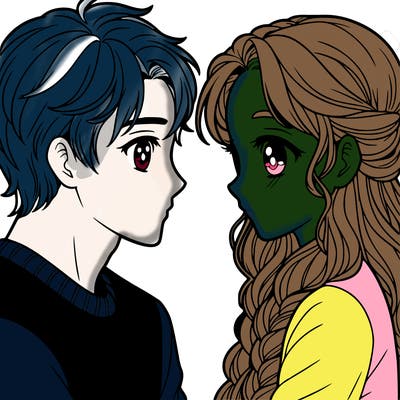 a girl looking into a guy's eyes inlove