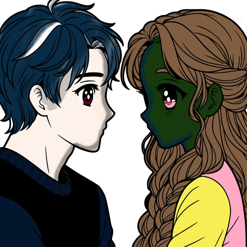 a girl looking into a guy's eyes inlove