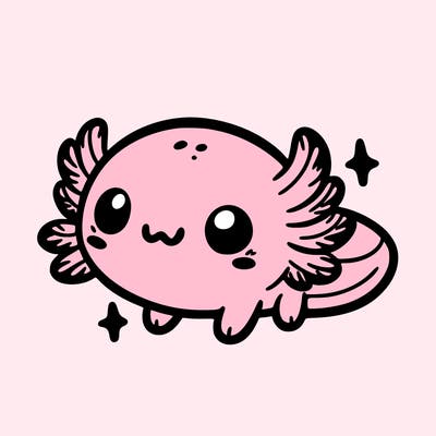 cute easy baby axolotl