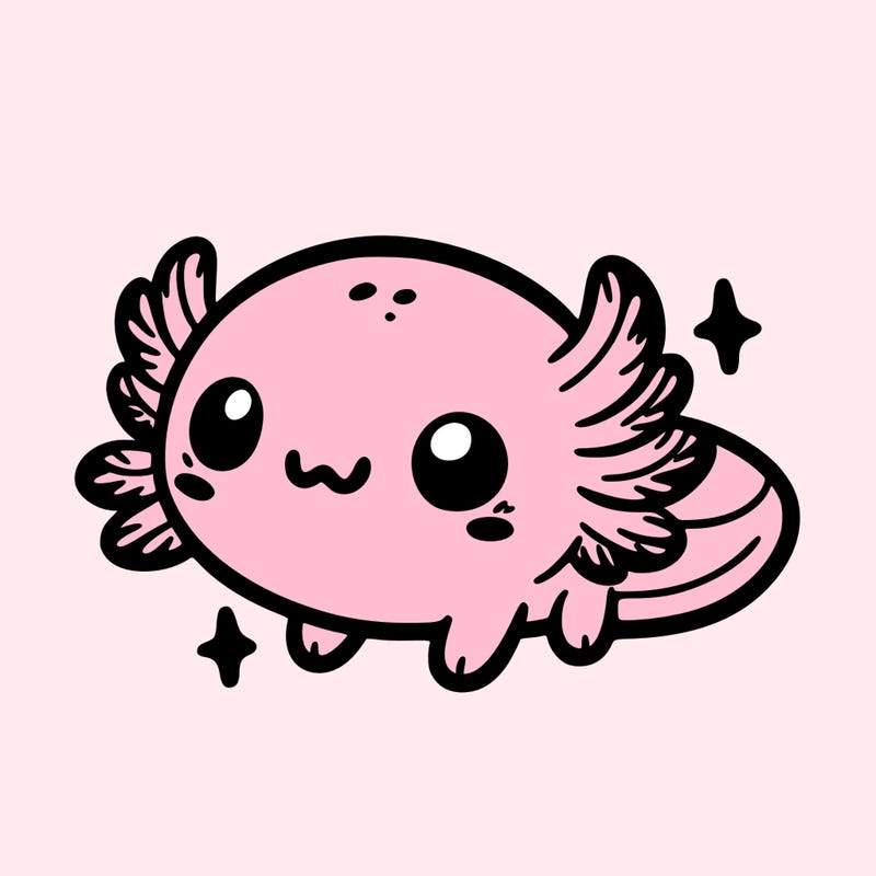 cute easy baby axolotl