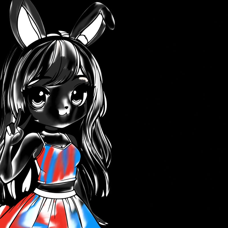 a realistic bunny human girl