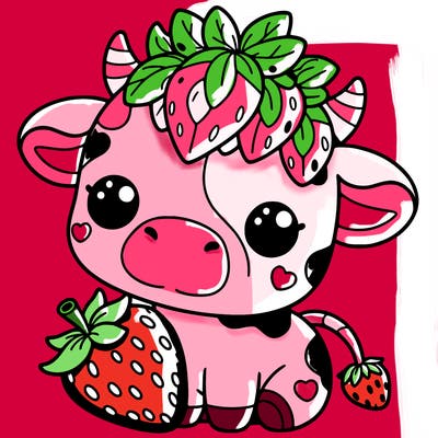 cute strawberry cow