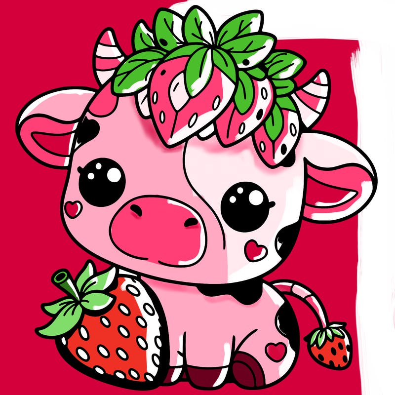 cute strawberry cow