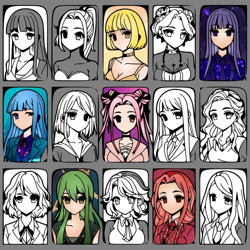 girls that look diffrent anime