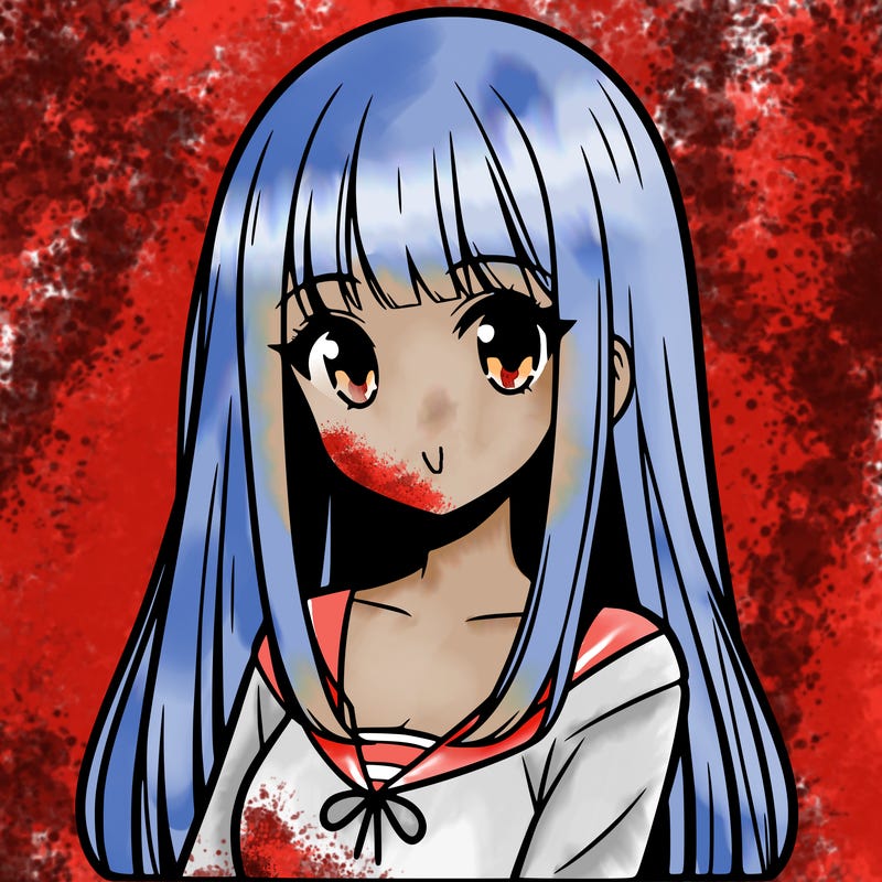manga girl with straight long hair and bangs