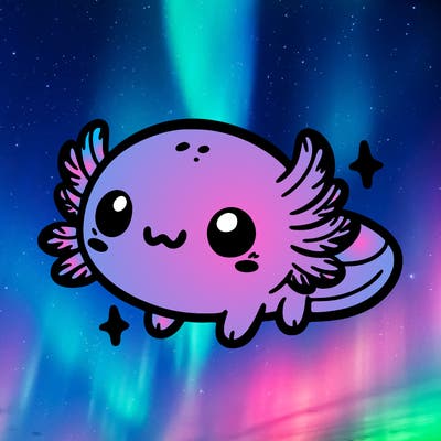 cute easy baby axolotl