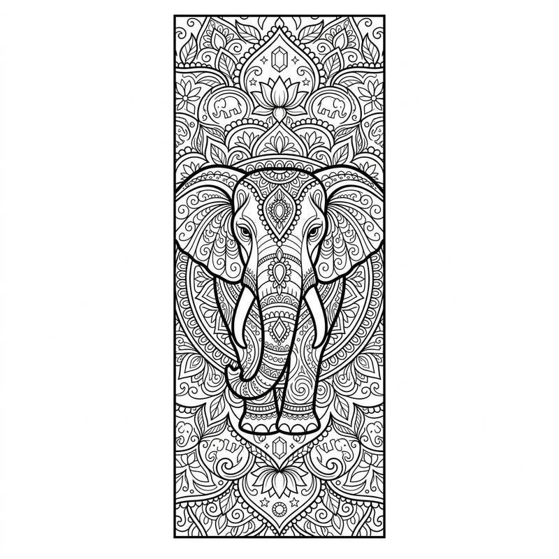 Immerse yourself in the serene beauty of our Elephant Mandala Bookmark, a perfect blend of intricate art and symbolic meaning. This unique design provides a delightful coloring experience, ideal for marking your favorite books.