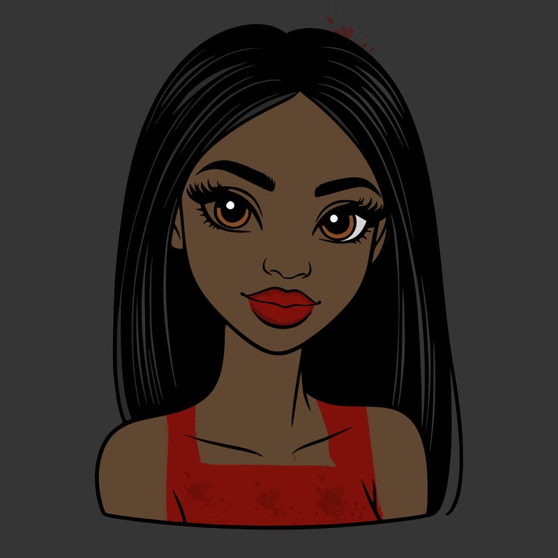 beautiful black woman with straight hair