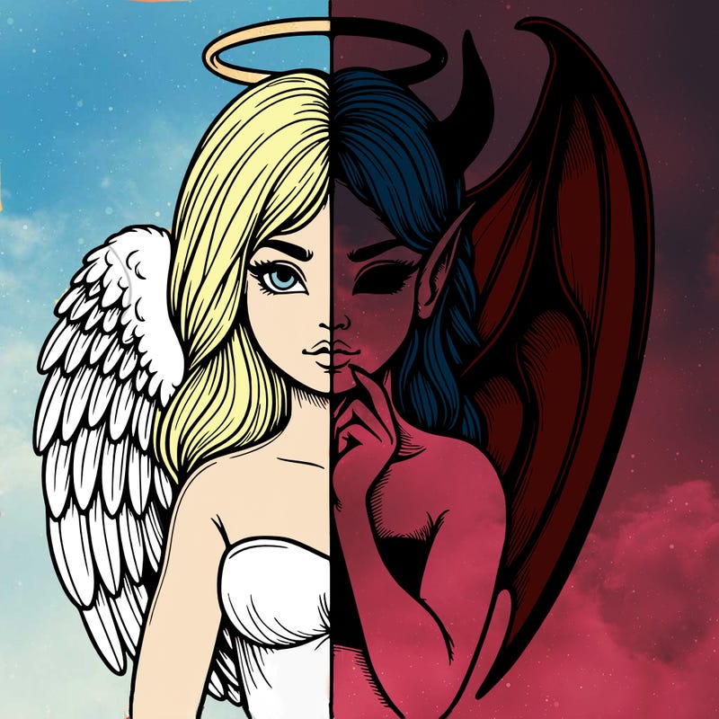 realistic angel half demon