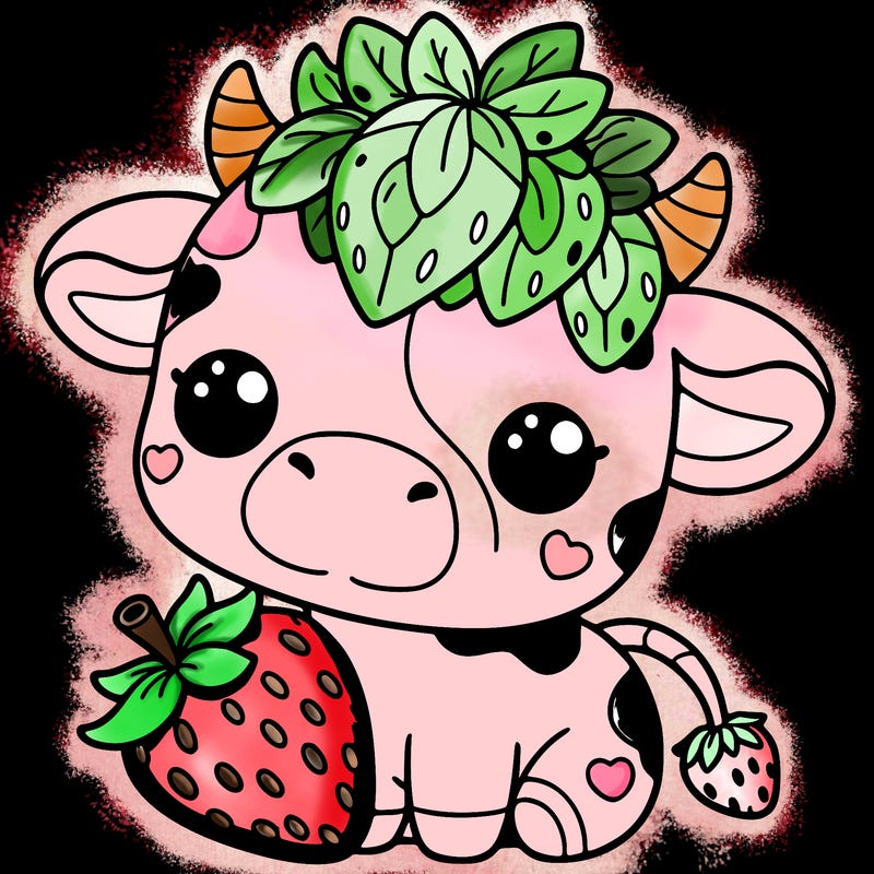 cute strawberry cow