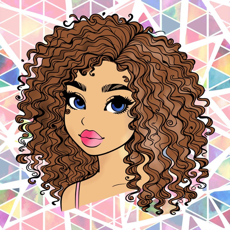 girl with curly hair realistic