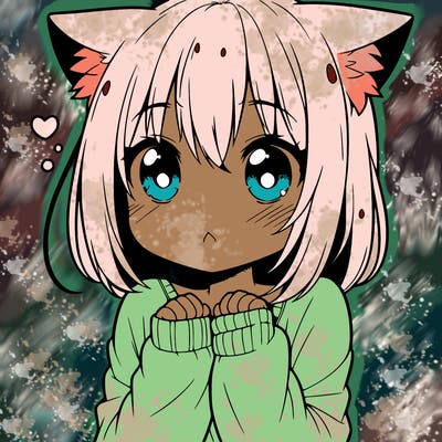 shy anime catgirl