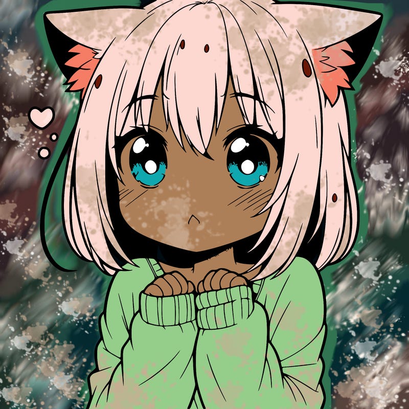 shy anime catgirl