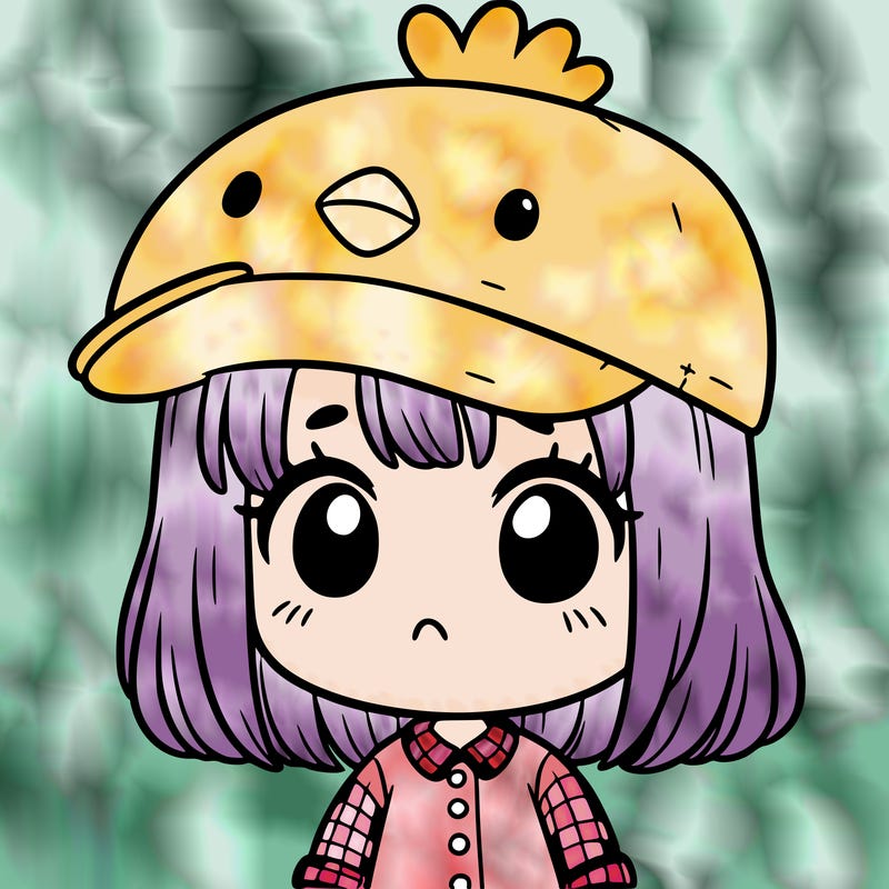 cute girl with chicken hat