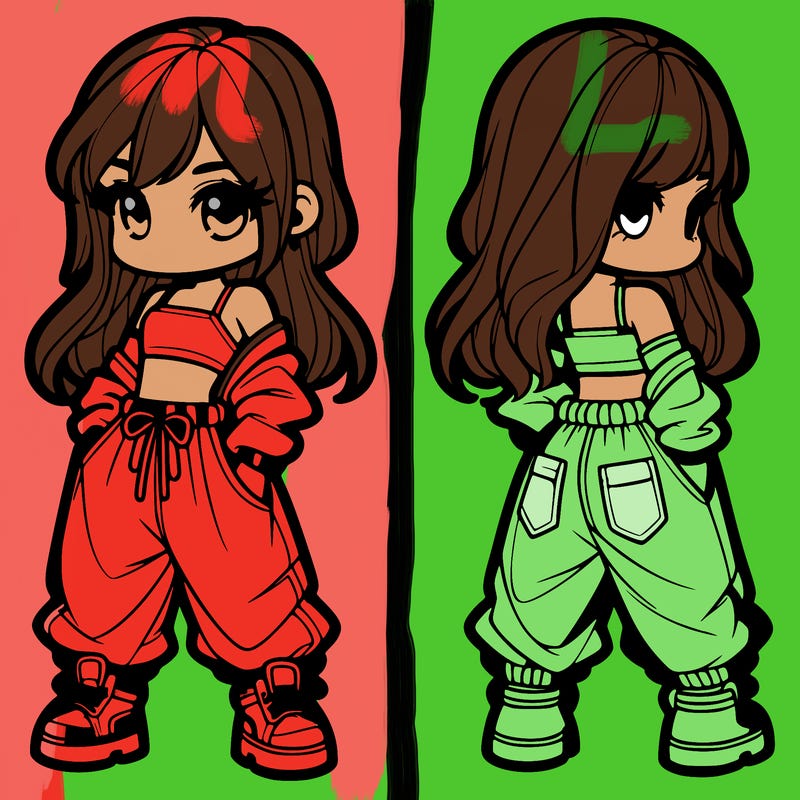 girl in crop top and baggy pants